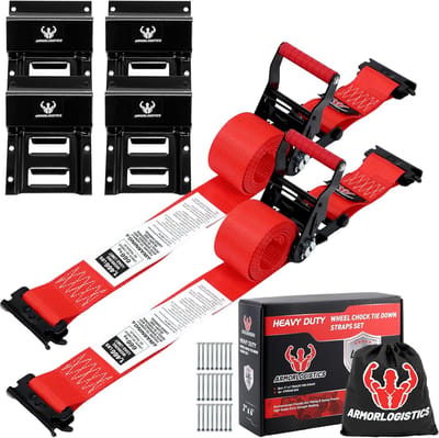 Wiel Chock Kit - Banden Bevestiging - Veilig Transport - Hoge Breeksterkte - 2.0 kg - Rood