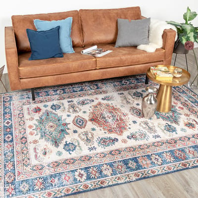 Fraai Vintage vloerkleed - Azara Yasmin Lichtblauw - 80x150cm