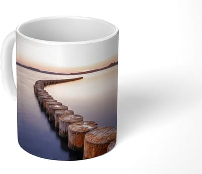 Mok - Koffiemok - Hout - Palen - Water - Mokken - 350 ML - Beker - Koffiemokken - Theemok