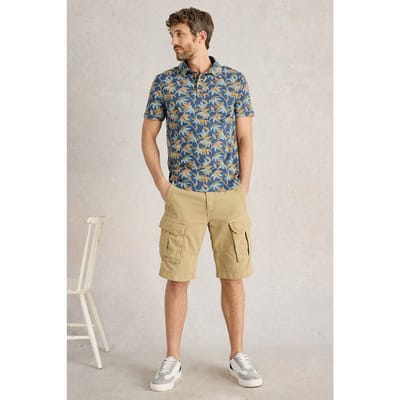 White Stuff Bamboo Leaves Printed Polo Blue Print Taglia: S | Polo Outlet | Uomo | Blu