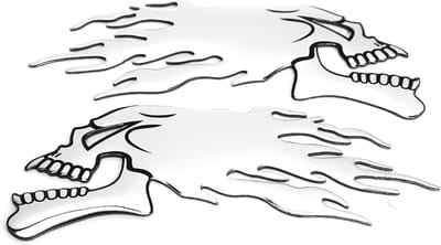 Universele 3D Brandstoftank Stickers voor Motorfietsen - 2 Stuks Vlam en Doodskop Decoraties