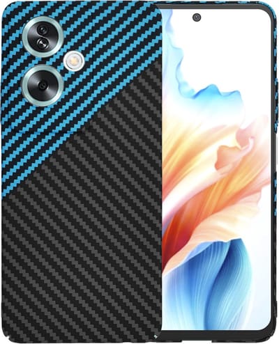 Hoesje geschikt voor Oppo A79 / OnePlus Nord N30 SE - Techsuit Carbonite FiberShell Carbon Back Cover - Blauw/Zwart
