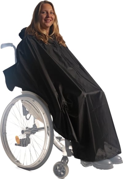 Belieff Rolstoel Poncho - Rolstoelcape - Poncho Regen - Poncho Rolstoel - Rolstoeljas - Regencape Rolstoel - Rolstoelponcho - Zwart