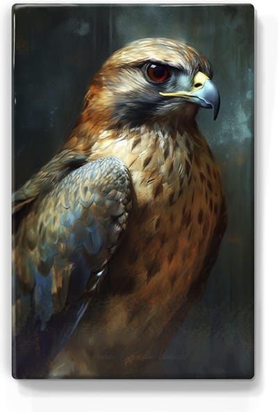 Valk - Laqueprint - 19,5 x 30 cm - Niet van echt te onderscheiden handgelakt schilderijtje op hout - Mooier dan een print op canvas. - LP357