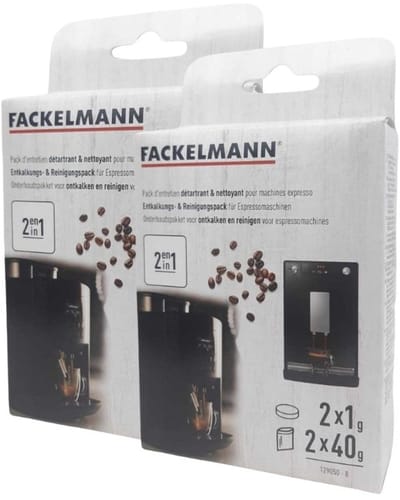 Set van 2 onderhouds- en ontkalkingspakketten voor Fackelmann Petit Déjeuner espressomachine