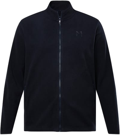 Men Plus - Heren - Fleecejas opstaande kraag - Navy blauw - Maat L