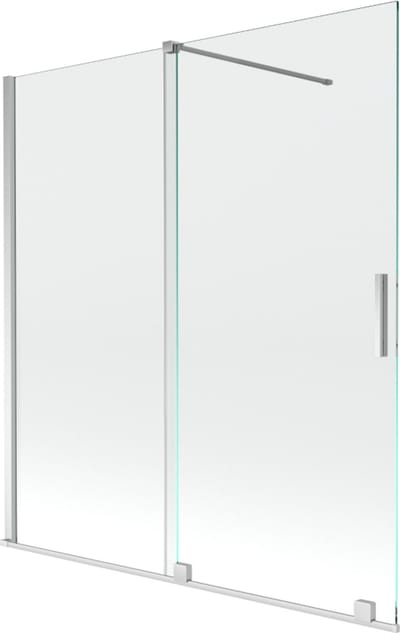 Mexen Velar badwand, 2-delig schuifbaar 150 x 150 , transparant, chroom - 896-150-000-01-01