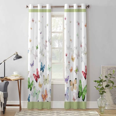 Vlinder Aquarel Dier Raamgordijnen voor Woonkamer Luxe Slaapkamer Gordijn Keuken Jaloezieën Draperieën Gordijnen 135W x 92H(cm) x1