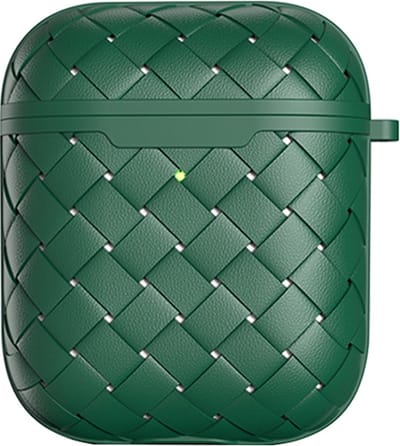 AirPods hoesjes van By Qubix - AirPods 1/2 hoesje PU Wave Series - soft case - groen Airpods Case Hoesje voor Airpods Airpods 1 Airpods 2 Hoes