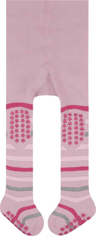 FALKE Multi Stripe Noppen op de zool katoen panty baby roze - maat 80-92