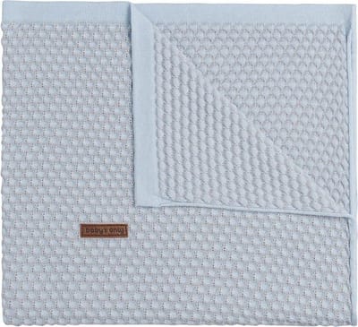 Baby's Only Gebreide ledikantdeken - Baby deken Sun - Poederblauw/Zilvergrijs
