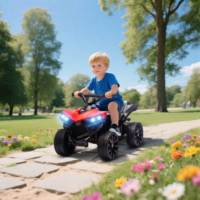 TEKROA® Elektrische strandbuggy voor kinderen - Vierwielaandrijving - Met muziek en koplampen - Stevig en duurzaam - Geschikt voor jongens en meisjes - Geschikt voor kinderen vanaf 3 jaar
