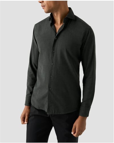 Eton - Overhemd Donkergroen Eton Flannel Shirt Lange Mouw Overhemd Donkergroen 100012050