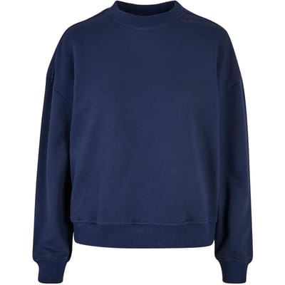 Build your Brand Ladies Oversized Crewneck Sweatshirt BY212 - Light Navy - S