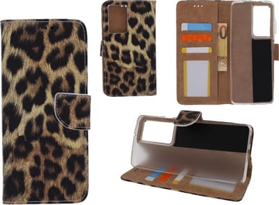 Bookcase Geschikt voor: Samsung Galaxy S21 Ultra 5G - Luipaard - portemonnee hoesje