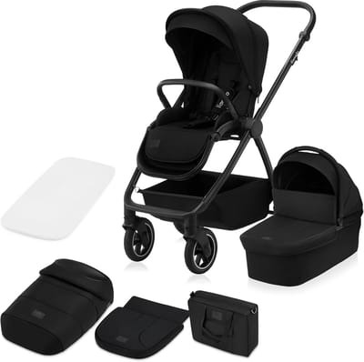2-in-1 Kinderwagen met Reiswieg en Zitje Tot 22kg - All-Terrain Wielen