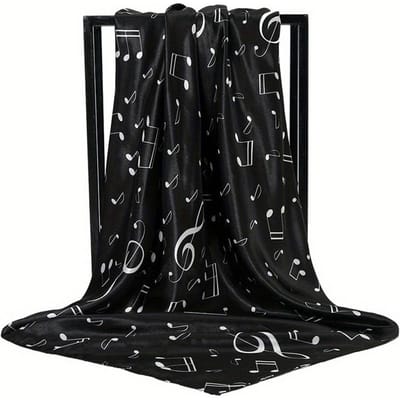 Zijden sjaal, vierkante sjaal voor vrouwen, print hoofdband, foulard, satijnen hijab, haarbanden, halsdoek, dames hoofddoeken, bandana's 90x90cm black