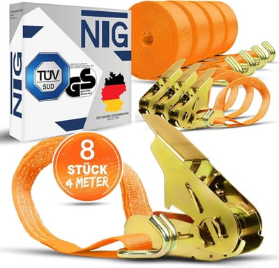 Sjorriemen Set 2-Delig 25 mm 800 kg 4 m TÜV GS Gekeurd