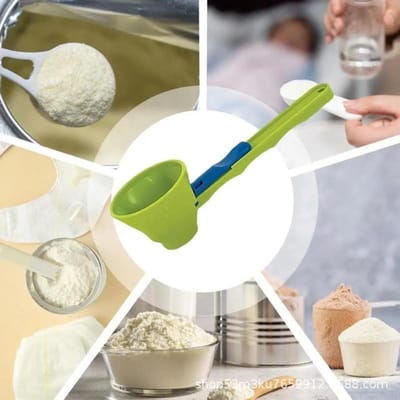 Koffie- en melkpoederlepel, ontworpen om lekken te voorkomen. Ideaal voor gebruik met havermout en fitnesssupplementen, perfect voor zowel de keuken als de sportschool.