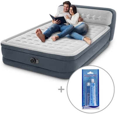 Intex Ultra Plush luchtbed met hoofdboord | Tweepersoons | 152 x 203 x 46 cm | Inclusief reparatiekit