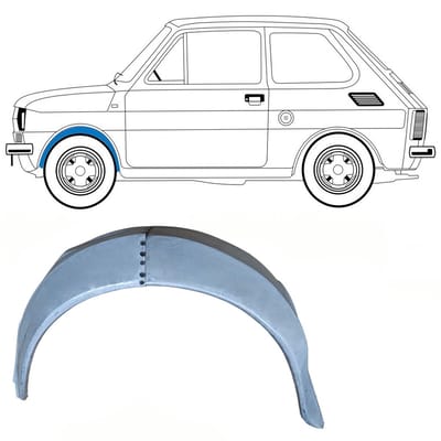 Binnen reparatiepaneel voorste spatbord voor Fiat 126p 1972-2000 / Links