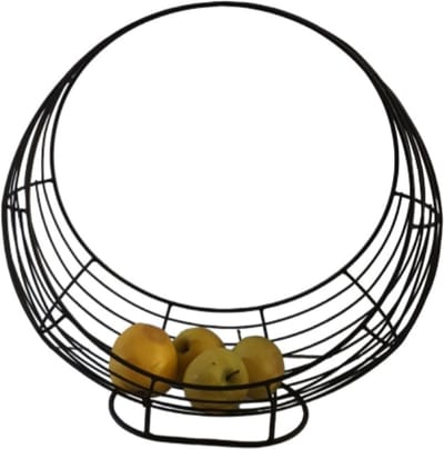 Mica Decorations Metalen ronde maand zwart, L41 x B15,5 x H40cm