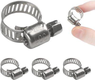 Dailygoods - 4 Stuks Verstelbare Roestvrijstalen Slangklemmen - Voor Slangen en Buizen