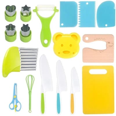 13/17 STKS Kinder Kooksets Echte Montessori Keukengereedschap ideaal voor Peuters Kinderen Veilige Messen 2/3/4/5/6/7/8 Jaar Oud