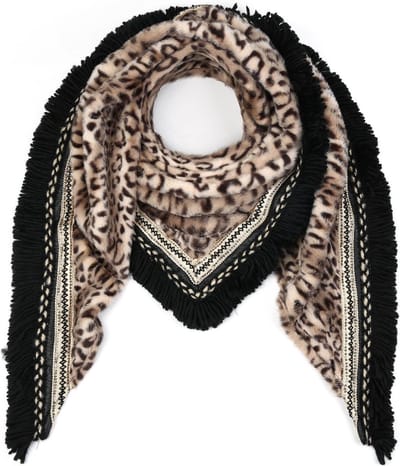 Dames Winter Trendy Omslagdoek Vachtsjaal Cheetah Goldina