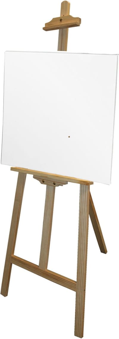 Benson houten schildersezel 140 cm met 2x canvas doeken 40 x 40 cm - Schilderijen maken
