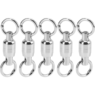 5PCS Émerillon à roulement en acier inoxydable bidirectionnel Connecteur à anneau en forme de 8 Accessoires de pêche 100m 328.08ft 0.25mm Diameter white