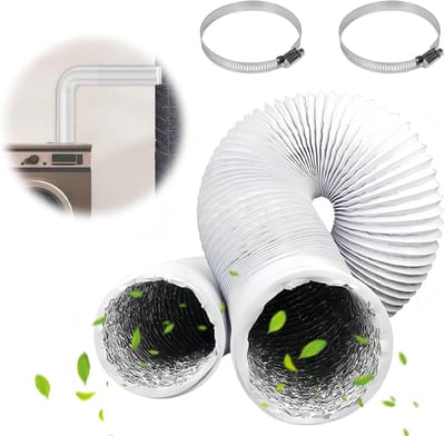 Afvoerslang - Flexibele Pijp - Ventilatie - Dubbelwandig Aluminium - 3 Meter 100mm - Wit