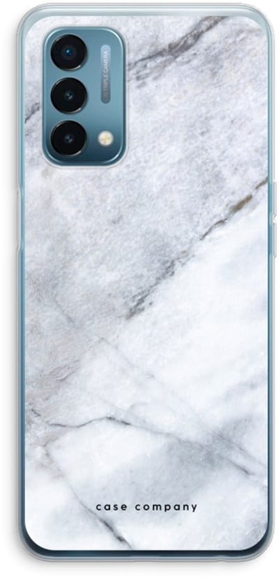 Case Company® - Hoesje geschikt voor OnePlus Nord N200 5G hoesje - Witte marmer - Soft Cover Telefoonhoesje - Bescherming aan alle Kanten en Schermrand