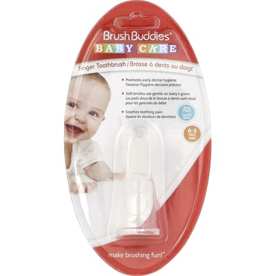 Brush Buddies, babyverzorging, vinger tandenborstel, voor leeftijden 0-3, 1 vinger tandenborstel white