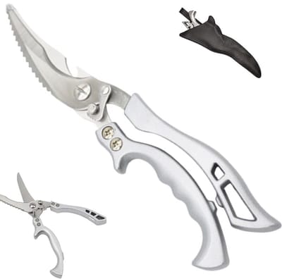 Dailygoody - Professionele Keukenschaar - Roestvrij Staal - Multifunctionele Schaar - Veiligheidsslot - Voor Vlees en Vis - Keukenaccessoire - Handig