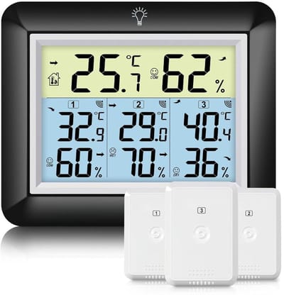 DailySupplies® Weerstation Binnen en Buiten - Weerstation Draadloos Binnen Buiten - Weerstation met Buitensensor - Wit