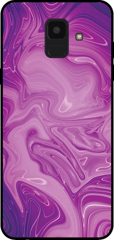 Smartphonica Telefoonhoesje voor Samsung Galaxy A6 2018 met marmer opdruk - TPU backcover case marble design - Paars geschikt voor Samsung Galaxy A6 2018