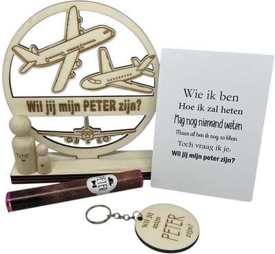 Geschenkbox wil jij mijn PETER zijn? | roze | VLIEGTUIG | liefste peter | peter vragen | meter worden | peetoom vragen | peetoom worden | cadeau | geschenkdoos | giftbox
