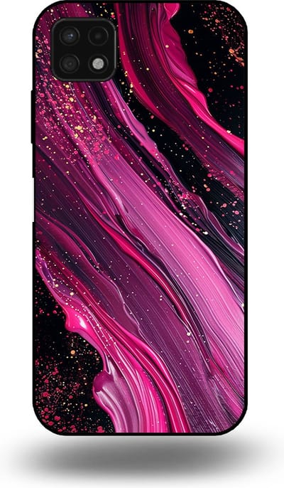Smartphonica Telefoonhoesje geschikt voor Samsung Galaxy A22 5G met marmer opdruk - TPU backcover case marble design - Paars Roze geschikt voor Samsung Galaxy A22 5G