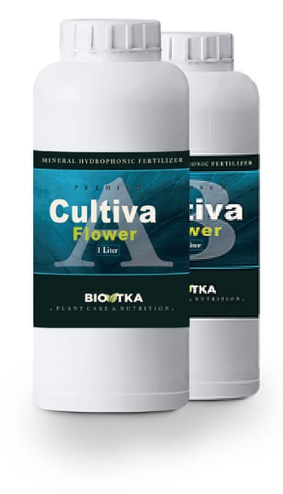 BioTka HYDRO CULTIVA FLOWER A + B 1 Ltr. Bloei (Set) plantvoeding - supplement - booster - planten - bio supplement - hydro plantvoeding - plantvoeding aarde - kokos - kokos voeding - hydro - hydroponic - organische plantenvoeding