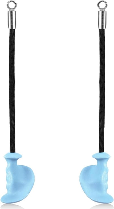 Triceps Touw - Enkele Kabel Touw - Kracht Training - Ergonomische Handgrepen - 55 cm - Blauw