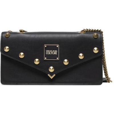 Versace Jeans Couture Studded Flap Faux Leather Shoulder Bag Dames tassen Zwart 72VA4BE8-71407-899 Basic Set (Bag+Dust Bag) black