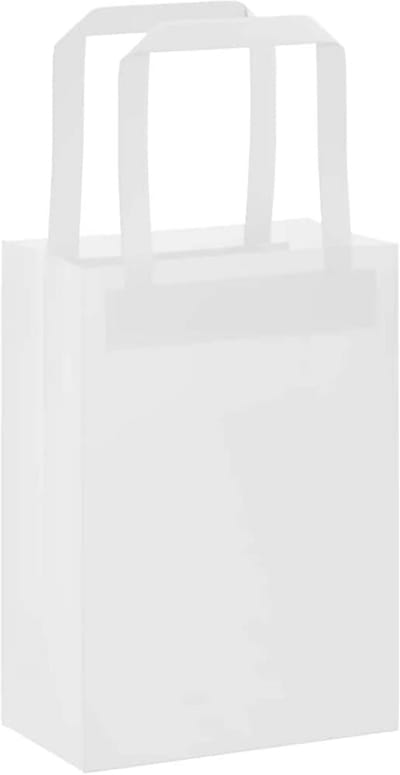 Set van 250 Witte Papieren Tassen met Handvatten (15x8x21 cm) - Ideaal als Cadeautas of Boodschappentas