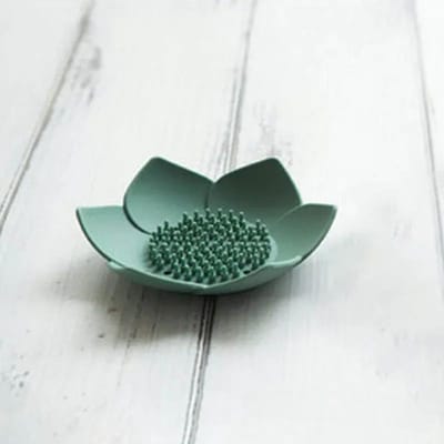 Zeepkist Lotus-vorm Antislip draagbaar siliconen voor het aftappen van zeepbakje Aftappen van zeepbakje Badkameraccessoires groen
