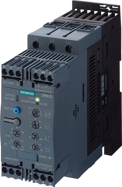 Siemens 3RW4038-1BB04 3RW40381BB04 Softstarter Motorvermogen bij 400 V 37 kW 480 V Nominale stroom 72 A