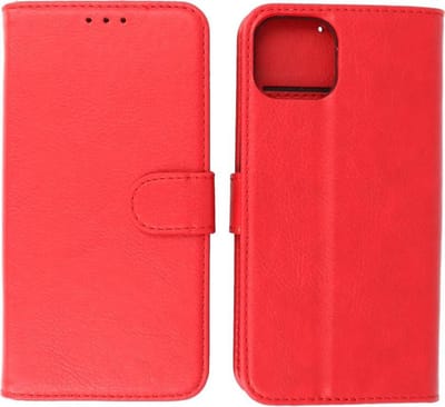 iPhone 13 Mini Hoesje - Book Case Telefoonhoesje - Kaarthouder Portemonnee Hoesje - Wallet Case - Rood