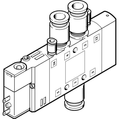 Festo 5/2 Monostabiele Lucht Magneetventiel QS-6 400l/min - 196913