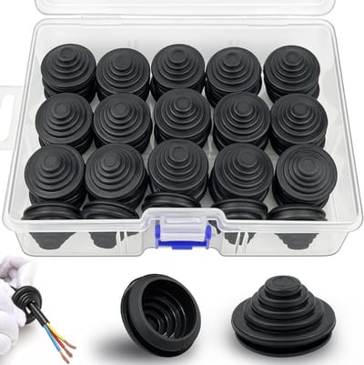 50 Stuks Duurzame Rubber Kabeldoorvoeren voor Machines en Elektrische Apparaten - 25mm Gatdiameter met Opbergdoos, Ideaal voor Kabelbeheer en Bescherming