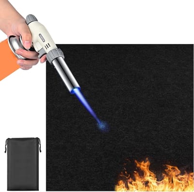 Vuurvaste en Hittebestendige Mat 50 x 50 cm van Koolstofvilt voor Grill en Kachelbescherming