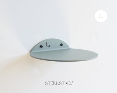 STERKSTAEL Saga wandplank Nordic Mint - stalen wandplank - kleur Aquamarijn Mint Groen - poedercoating - staal - wandrek - wandplankje - inclusief bevestigingsmateriaal - draagkracht van 10 kg - 1 stuk